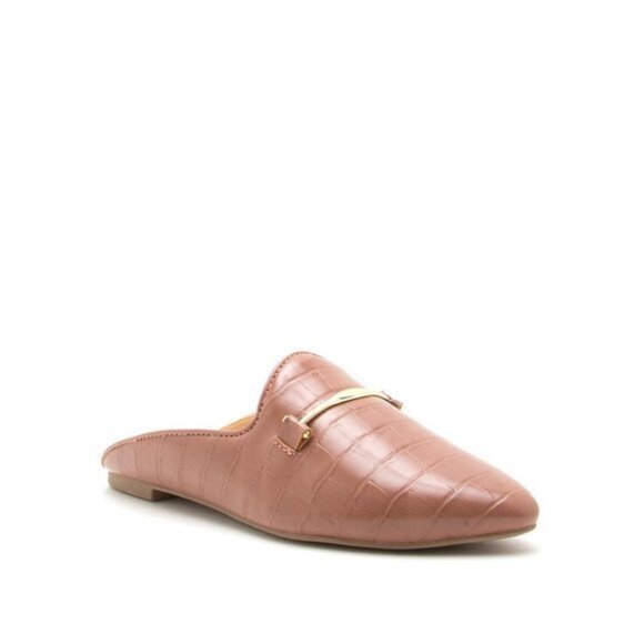 Qupid Shoes - QUPID  MOCHA CROCO MULES